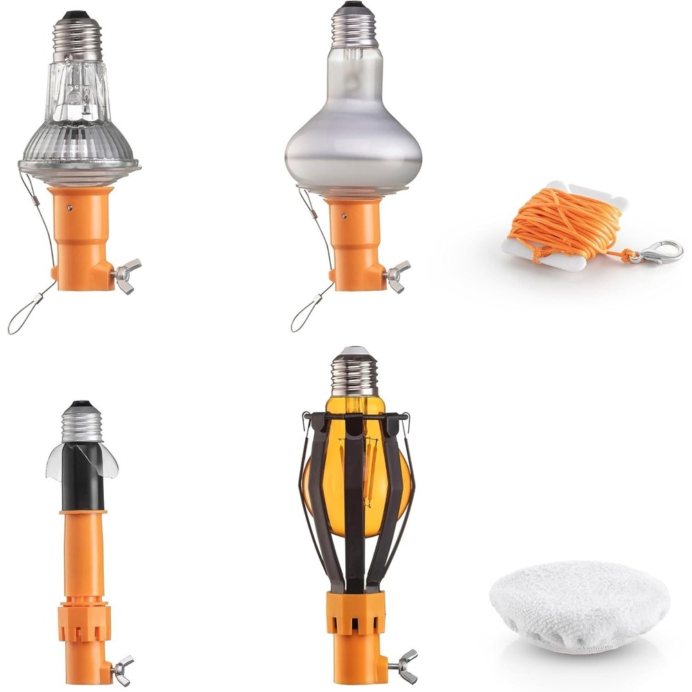 EXTEND-A-REACH Light Bulb Changer Attachment Kit 5 Piece Orange Universal Thread
